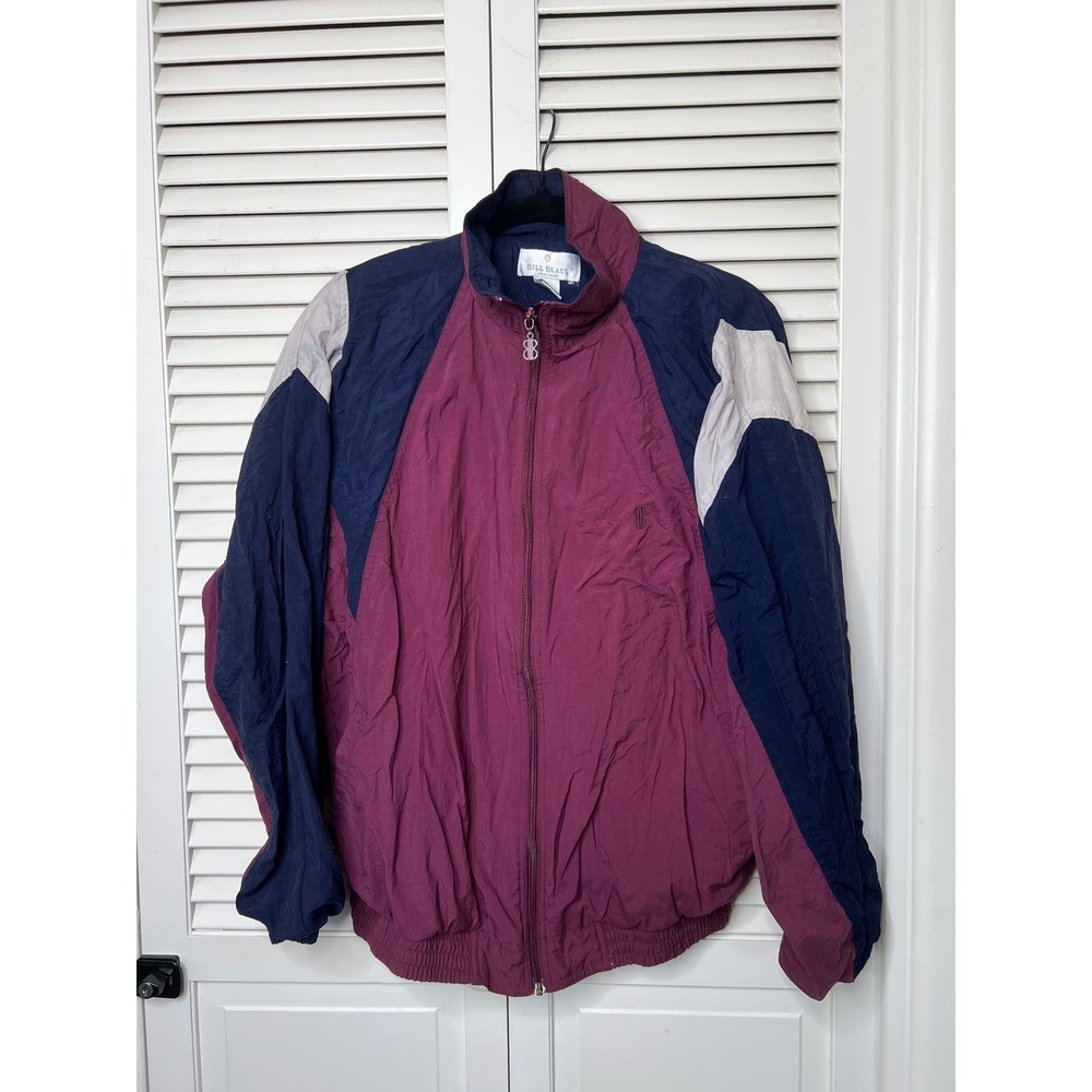 Vintage Bill Blass Colorblock Windbreaker Jacket 90s Sportswear Size L